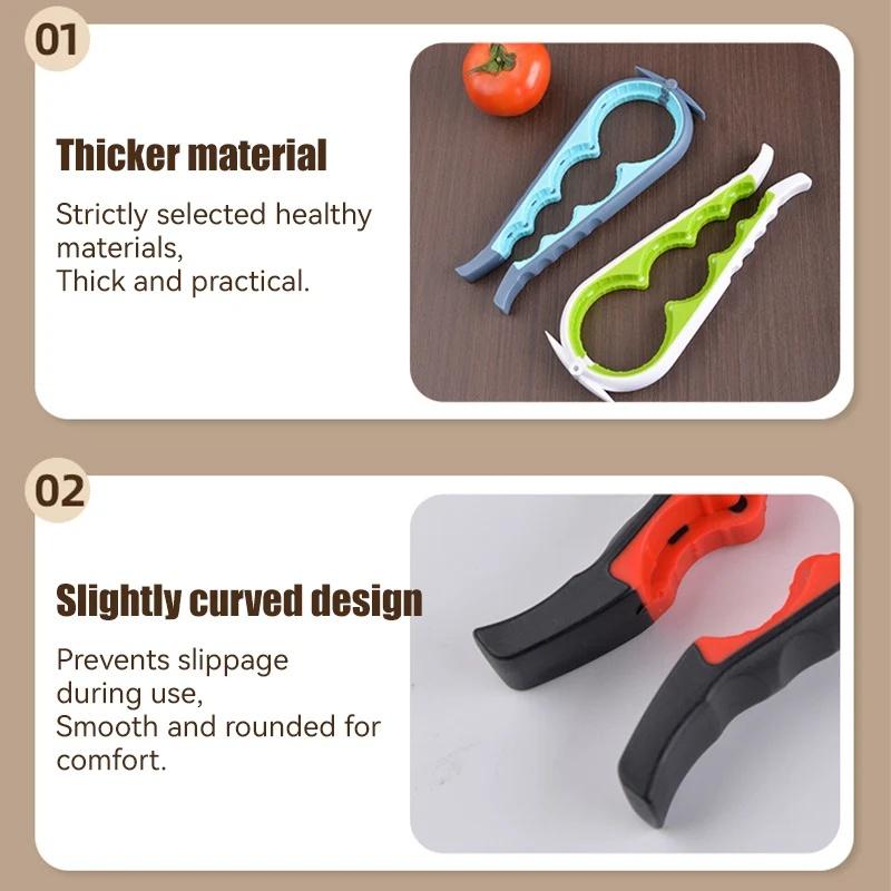 1PC 4-In-1 Multi-Function Bottle Opener Can Opener Multi-Purpose Can Capper Cap Opener Non-Slip And Labor-Saving Cap Opening