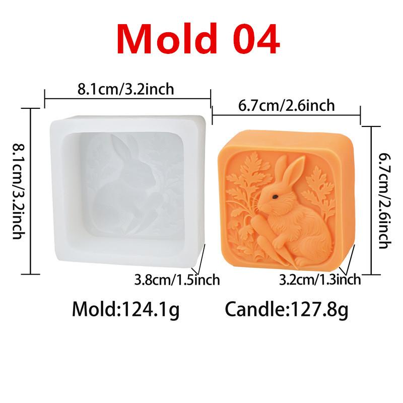 Easter Bunny Silicone Soap Molds DIY Rabbit Family Scented Candle Molds Bar Silicon Home Decor Art Craft Easter Basket Stuffers