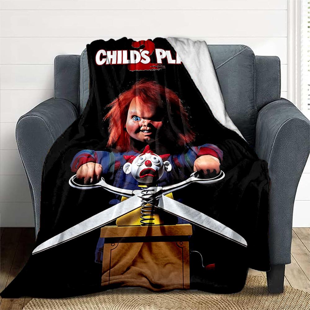 1pc Chucky Outdoor Blanket Lightweight Flannel, Soft & Warm, All Season Use for Sofa, Outdoor, Camping, Living Room, Office, Chair
