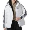 Adidas Puffy Sleeve Side Stripe Sports Warm Hooded Down Jacket Women Outerwear White IT8721
