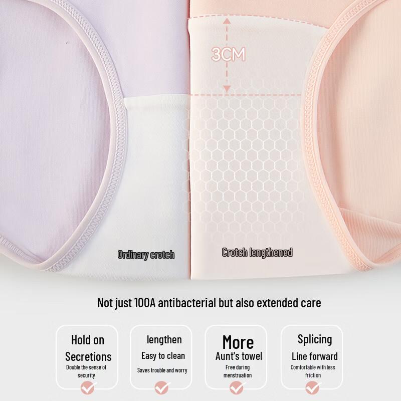 Women's High-Waisted Antibacterial Cotton Briefs (4-Pack)