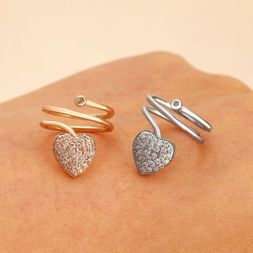 Heart Shape Nail Cover Adjustable Decorative False Nail Ring New Design Nail Ring  Photo Props