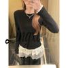 Elegant Korean-Style Long-Sleeve Ballet T-Shirt for Women