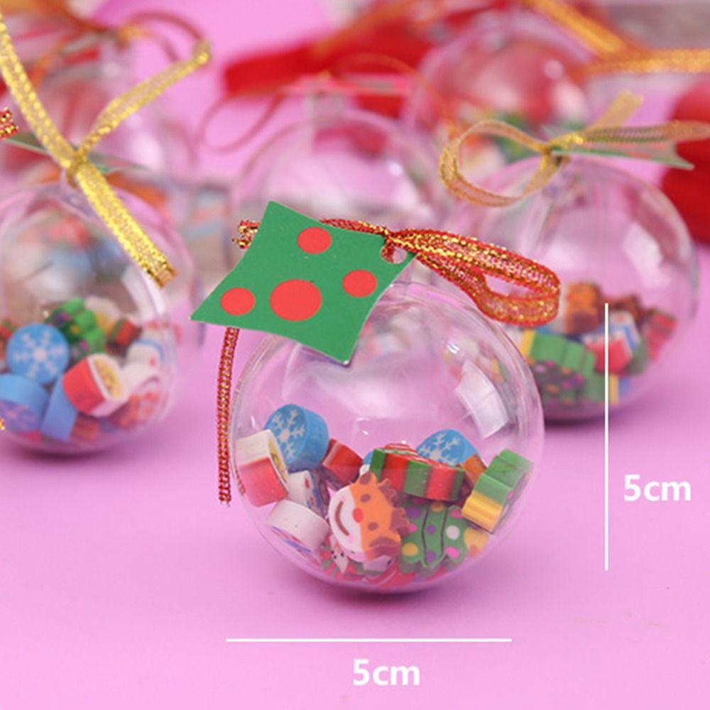 Santa Christmas  Eraser Kawaii Christmas Ball Portable Pencil Erasers  Kids