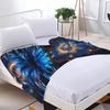 One Piece Blue Lotus Pattern Flannel Blanket Suitable for Bedrooms, Dormitories, Cars,outdoor Sofas,travel Offices,camping