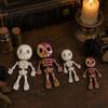 Posable Jointed Figurines 3D Printed Cute Skeleton Figurine, Articulated Halloween Decor, Small Large Set Ornament with Movable Joints for Desktop