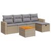 VidaXL Garden Lounge Set with Cushions 6 Pcs Beige Braided Resin, Outdoor Sofa Set, Corner Sofa Set 3325783
