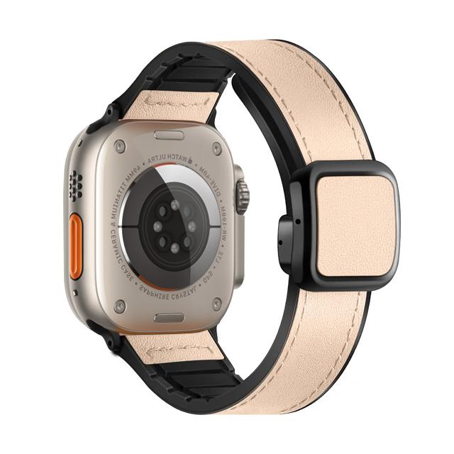 Strap for Apple Watch Band 45mm 44mm 49mm 42mm 40mm 41mm Magnetic Leather Bracelet Correa iWatch Series 9 8 7 6 5 4 3 SE Ultra 2