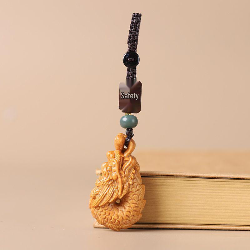 Sandalwood Dragon Zodiac Keychain Pendant for Couples