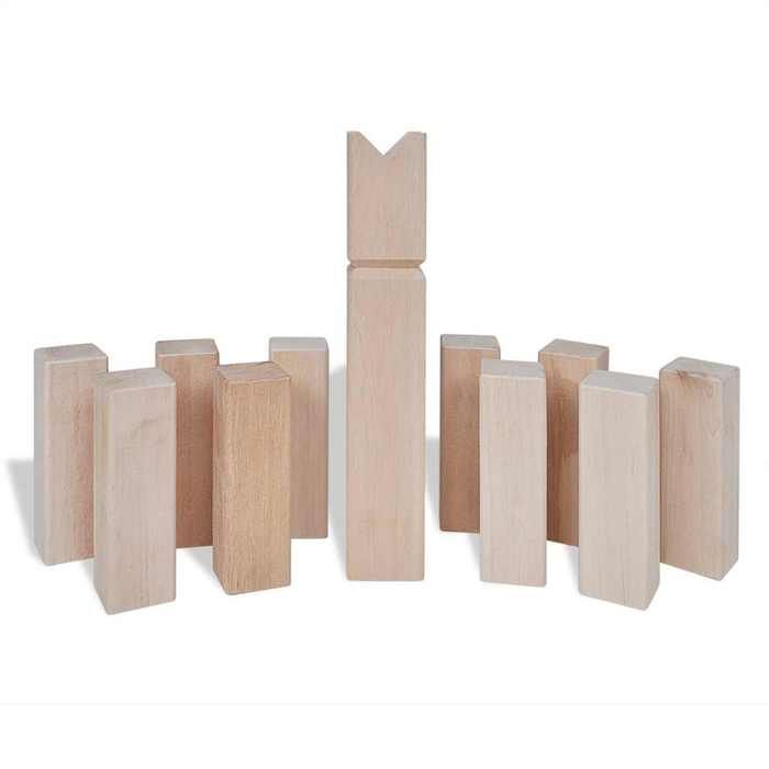 Wooden Kubb Game Set - VIDAXL - 1428941 - Pine - Complete 21-piece Set - with Carrying Net