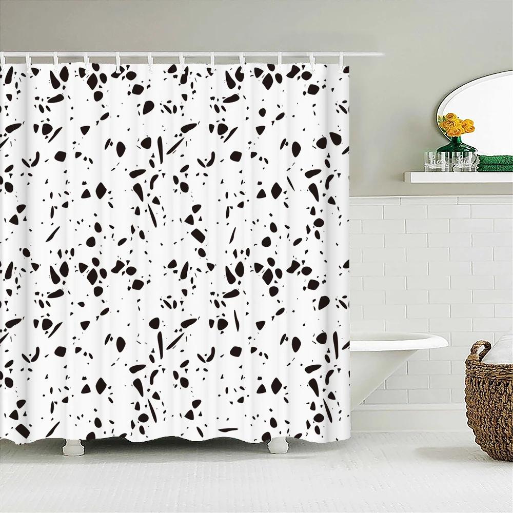 Terrazzo Pattern Shower Curtain: Modern, Geometric Bathroom Decor for Stylish, Contemporary Ambiance and Unique Charm