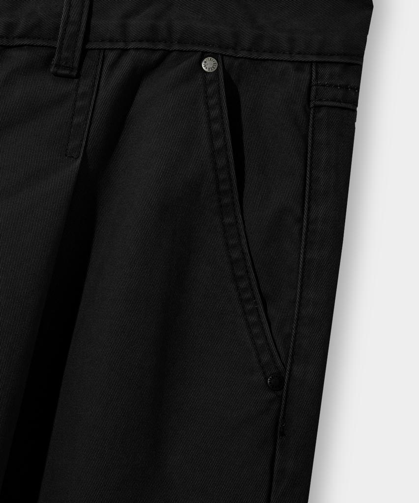 Dimiteulibeullaeg Bio-Washed Carpenter Bermuda Cotton Pants_Black