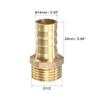 uxcell Brass Hose Barb Fitting Straight 14mm x G1/2 Male Thread Pipe Connector with Stainless Steel Hose Clamps 2 Pack