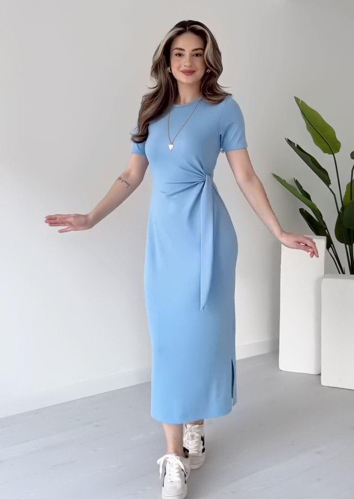 

European & American Women s Casual Round Neck Short Sleeve Waist-Cinching Dress (2025 Summer Collection) XXL