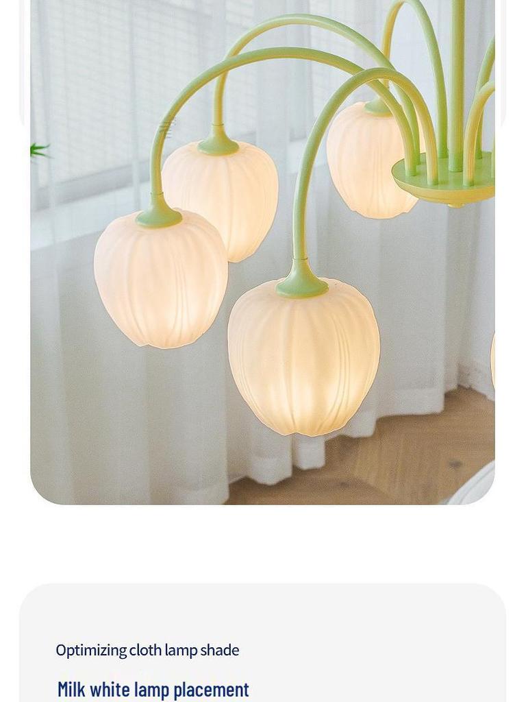 Modern Minimalist Cream Style Chandelier - Tulip Design for Living Room, Bedroom, or Dining Area