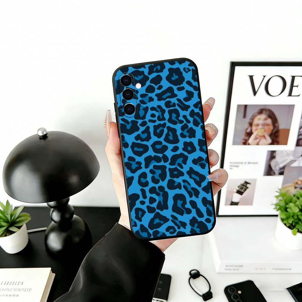 all-over leopard print Phone Case Black Silicone Soft For Samsung Galaxy A73,A72,A71,A70,A53,A52,A51