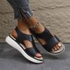 Summer 2025 Women's Retro Wedge Sandals - Lightweight, Large Size, Comfortable, European & American Style.