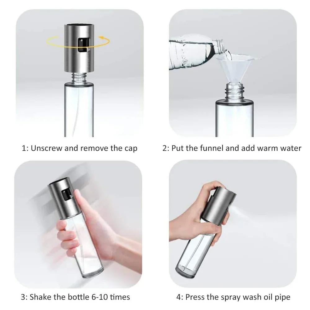 Glass Spray Bottle Kitchen Tool Spray Oiler Seasoning Condiment Bottle Pump Oil Pot Leak-Proof Grill BBQ Sprayer Oil Dispenser