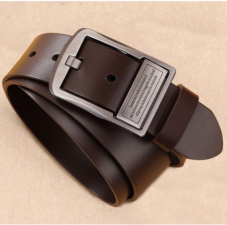 New Men'S Belt Leather Pin Buckle Business Casual Cowhide Belt Men'S Trend Simple Young And Middle-Aged Belt Men