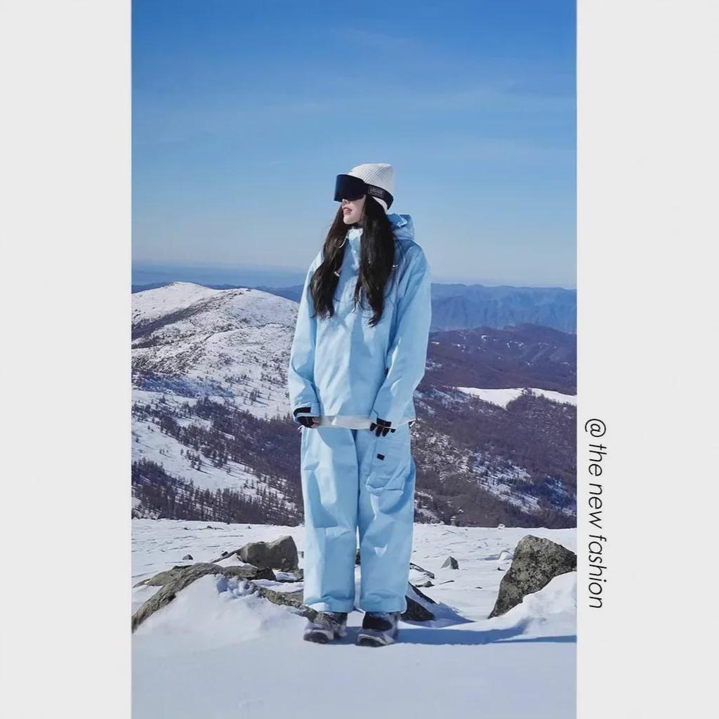 "Vattentät skidoverall för vintern": Unisex, Tjock & Varm, Tvådelad med Huva för Utomhussporter"