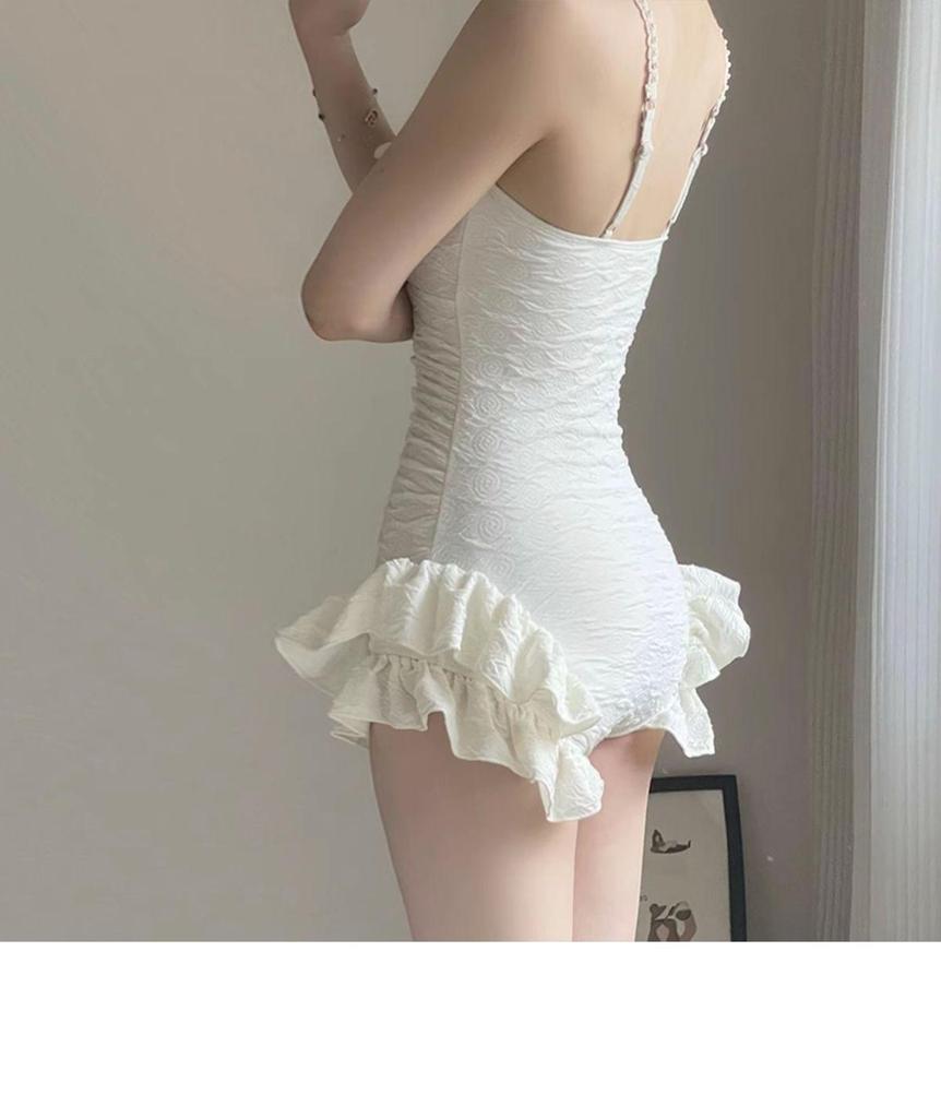 Costume da bagno da donna carino, conservativo, che copre la pancia, snellente, per seno piccolo - Costumi da bagno coreani da fata per le vacanze