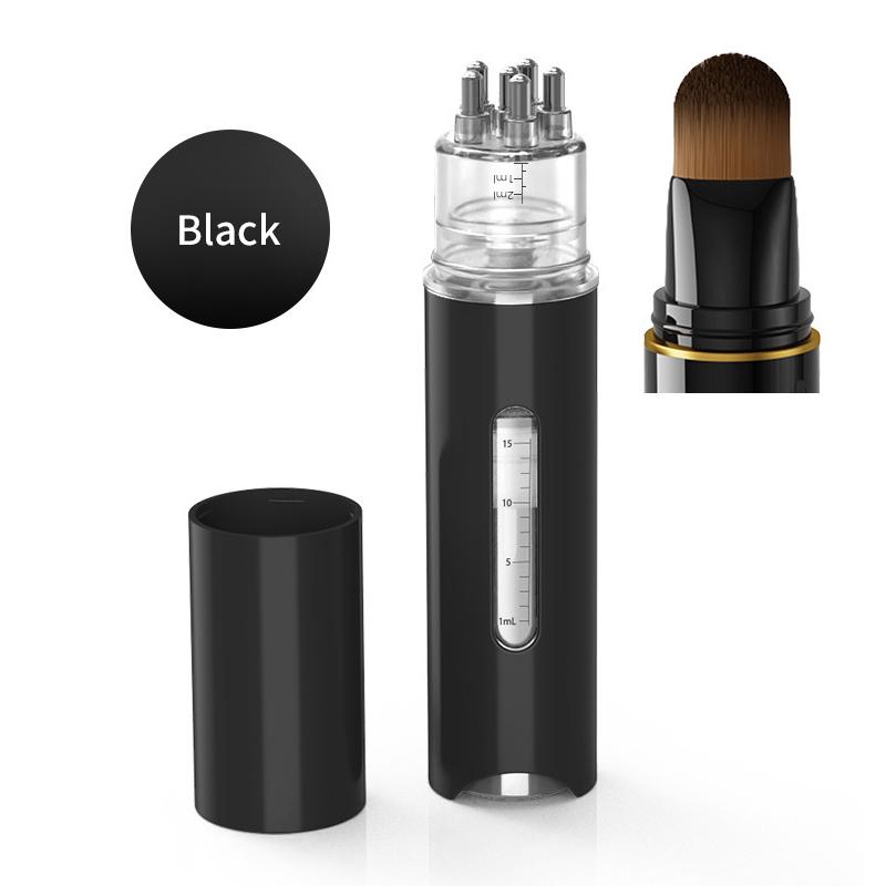 

15 мл портативный аппликатор для кожи головы жидкая расческа для массажа корней волос медицинская расческа для роста волос сыворотка масло питание 6 игл чёрный