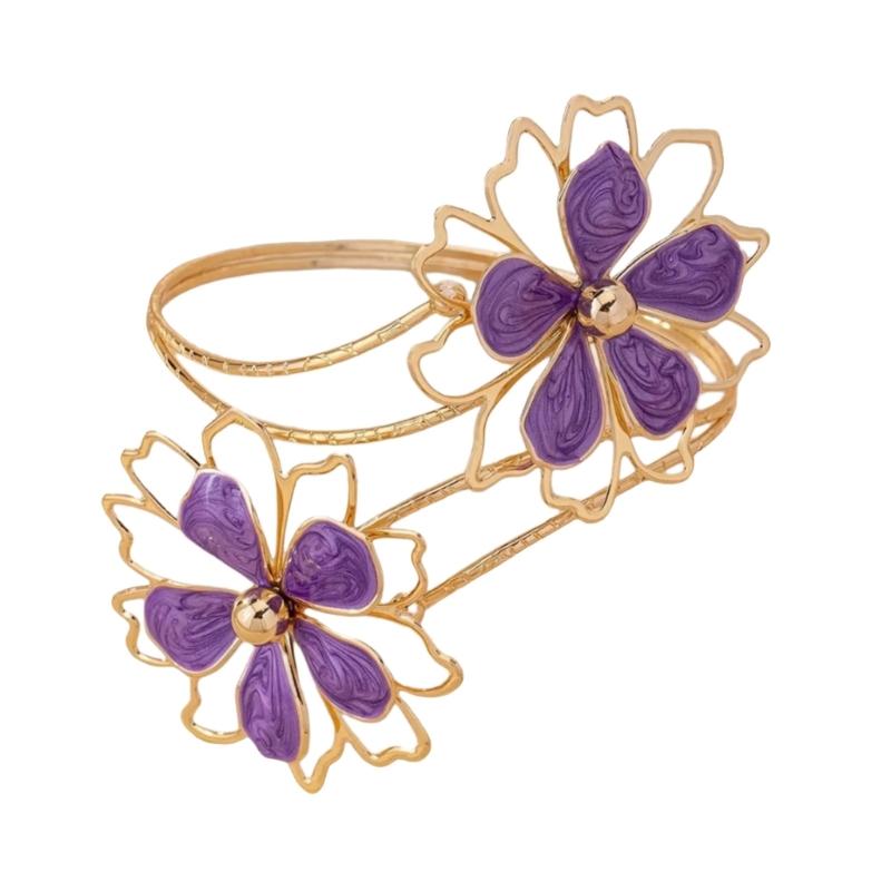 Elegant Irregular Motifs Flower Arm Cuff Jewelry Sturdy Zinc Alloy Craftsmanship Feminine Style Comfortable Wear Daily Use