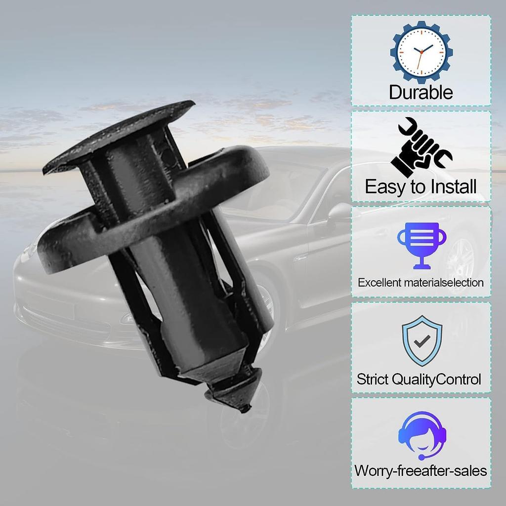 100PCS Bumper Fender Clips, 10Mm Fender Liner Clip Compatible With Honda CR-V Accord Civic Acura, 1PCS Fastener Remover 91503-SZ3-003