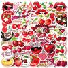 50PC Red Stickers For Refrigerator, Cup, Guitar, Phone Case Stickers