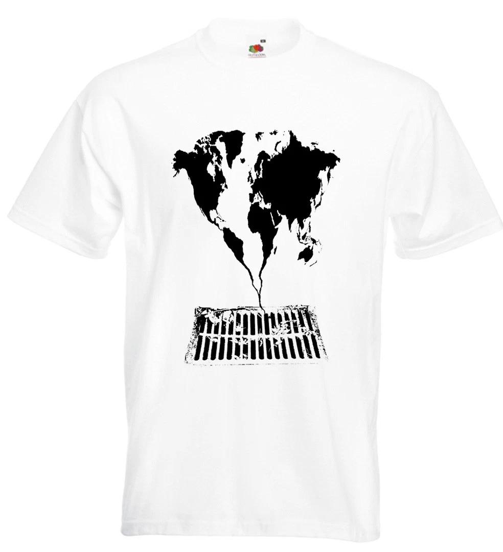 

Футболка Banksy World Going Down The Drain Вуличне мистецтво Вихід через книгарню 3XL