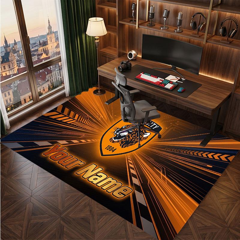 Hull FC Personalized Crystal Velvet Carpet, Customized Name Text Soft Anti‑Slip Rug for Living Room Bedroom