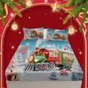 3pcs Christmas Train & Snow Scene Bedding Set - Soft, Breathable Fitted Sheet and Pillowcases for All Seasons, Machine Washable