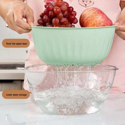 Multifunctional Transparent Drain Basket: Versatile Veggie & Rice Washing Basin with Sieve