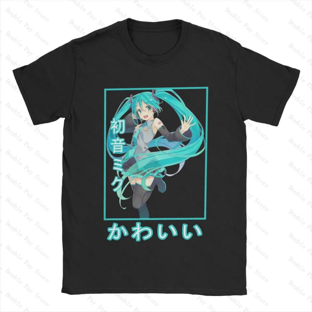 2026 Hatsune Miku Anime T Shirt Unisexs Cotton Tops Tee Aesthetic Oneck Short Sleeve Kids Tshirt Unisexs Shirts Women tshirts