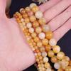 Naturalne żółte koraliki jadeitowe 4/6/8/10/12mm okrągłe koraliki z kamienia naturalnego do tworzenia bransoletek DIY biżuteria naszyjnik