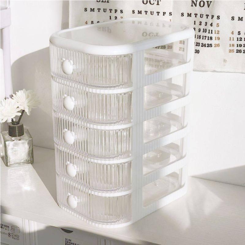 5-Tier Desktop Organizer Cute Drawer Storage Box Pen Holder and Storage Rack for Students Offices Children and Hair Accessories