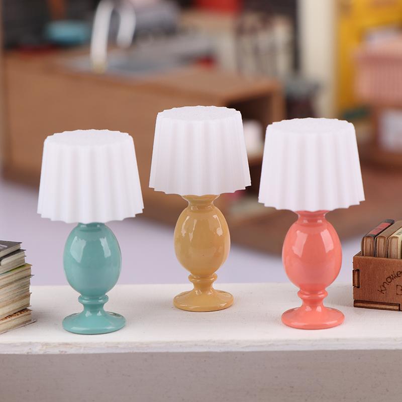 1:12 Dollhouse Miniature Desk Lamp Study Model Dollhouse Furniture Decoration Micro Scene Light Ornament Pretend Play Toys