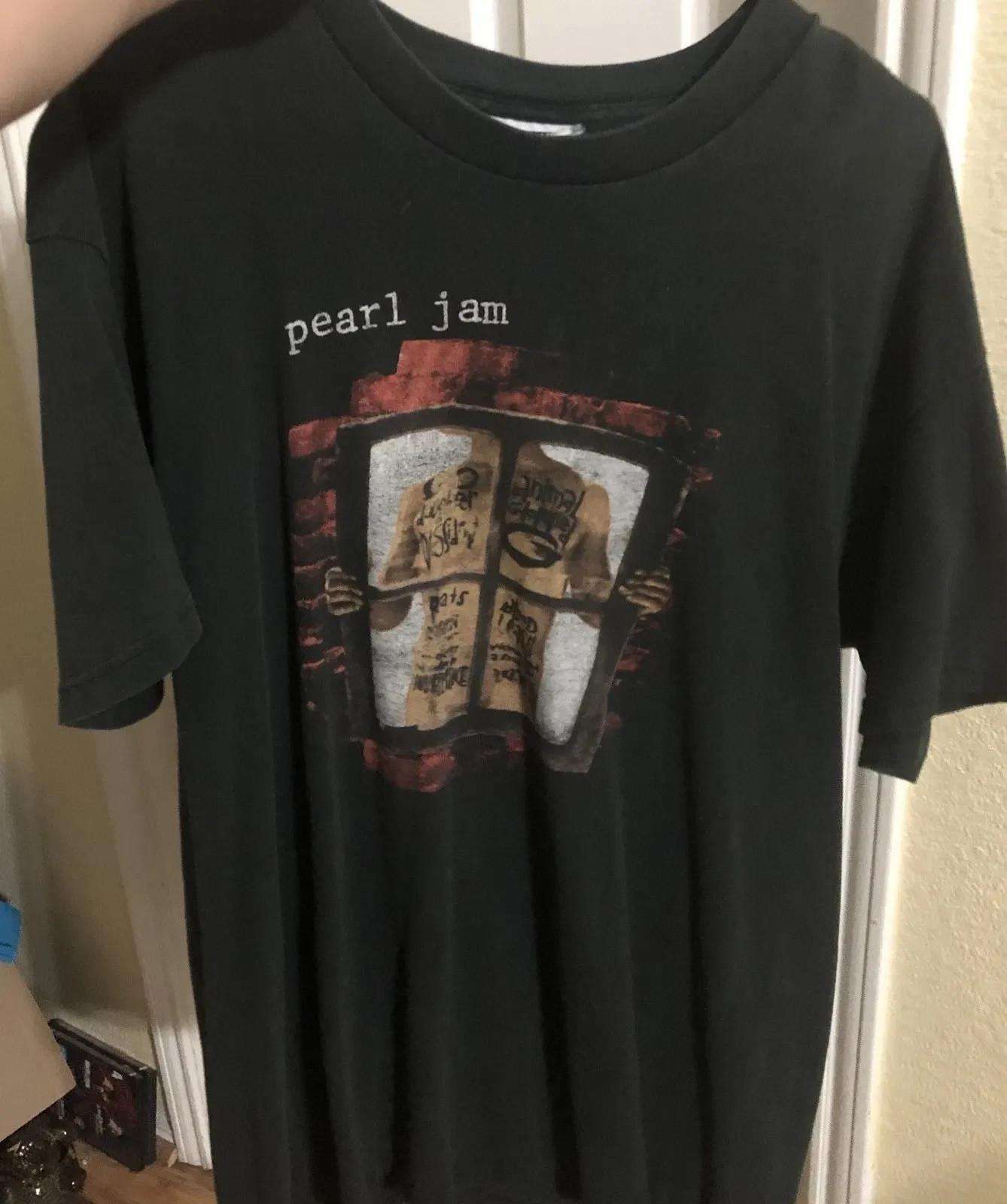 VTG Pearl Jam Window Paine Vintage 90s Grunge Rock Band Tee Faded Rare Unisex T-Shirt M