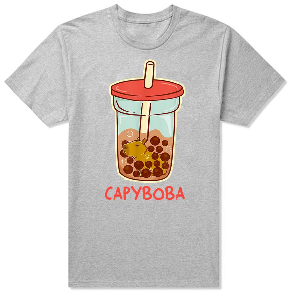 Retro Lustiges Capybara Don't Worry Be Capy T-Shirts Sommer Grafik Baumwolle Streetwear Kurzarm Geburtstagsgeschenke T-Shirt Männer