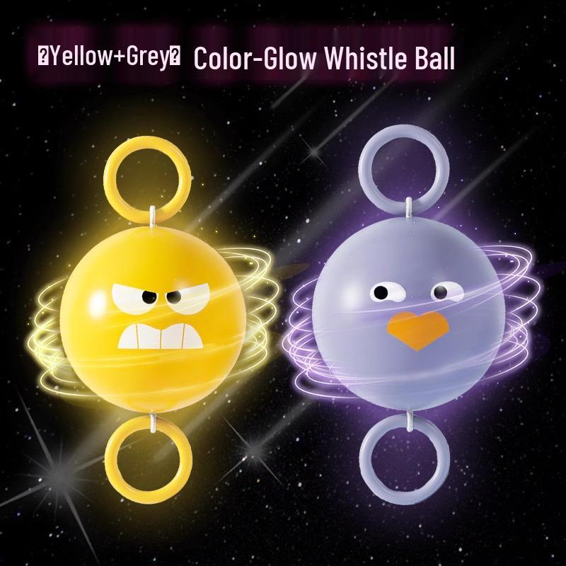 Luminous Rotating Whistle Ball - Creative Pull String Toy for Kids