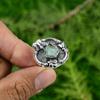 Pear Prehnite Rough Gemstone Sterling Silver Mother Elegant Promise Boho Ring