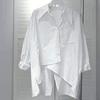 Korean Dongdaemun Irregular Back Slit Long Sleeve Loose Shirt - Women's Spring/Autumn Trendy Style