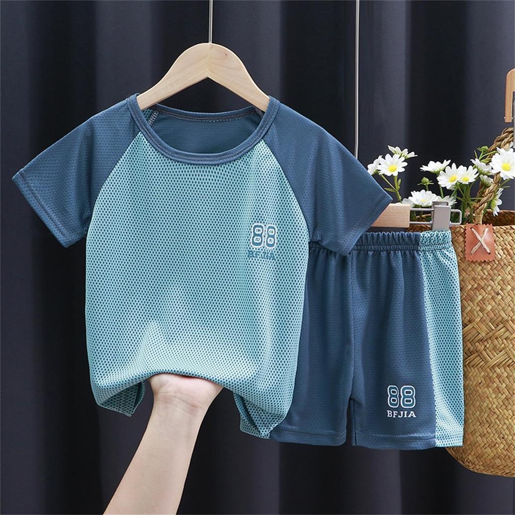 2 Adet Bebek Çocuk Erkek Kız Pijama Üst Şort Kıyafet Seti