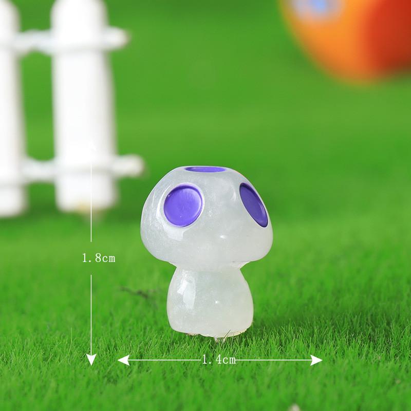 Vibrant Glo-in-the-dark Resin Mushroom Figurines Cute Garden Miniatures Wholesale