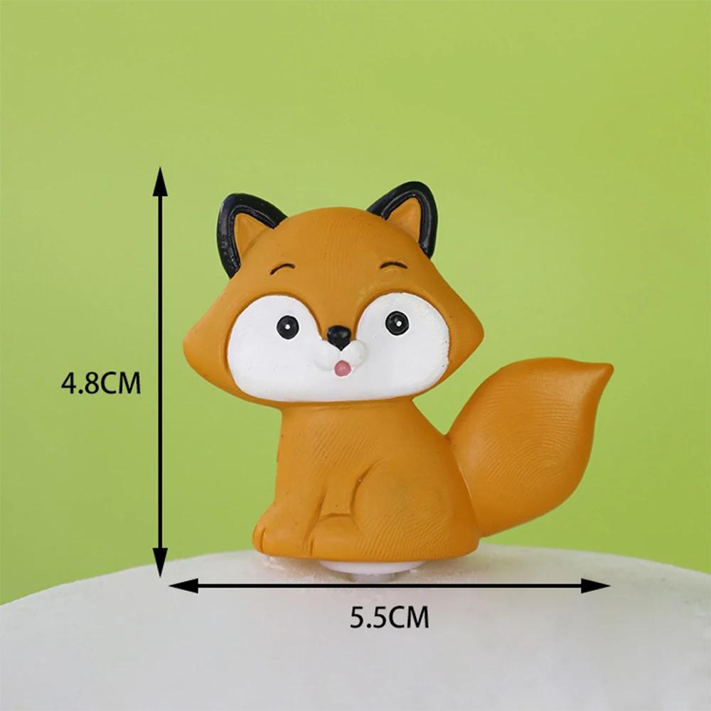 Safari Animal Cake Decoration Cartoon Woodland Animal Cake Toppers Rensin Lion Panda Kids Jungle Safari Birthday Party Supplies