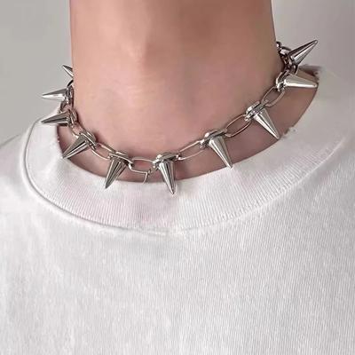 Mode Punk Spets Halsband Goth Nitar Krage Choker Halsband Metall Spets Länk Kedja Unisex Rock Nattklubb Smycken