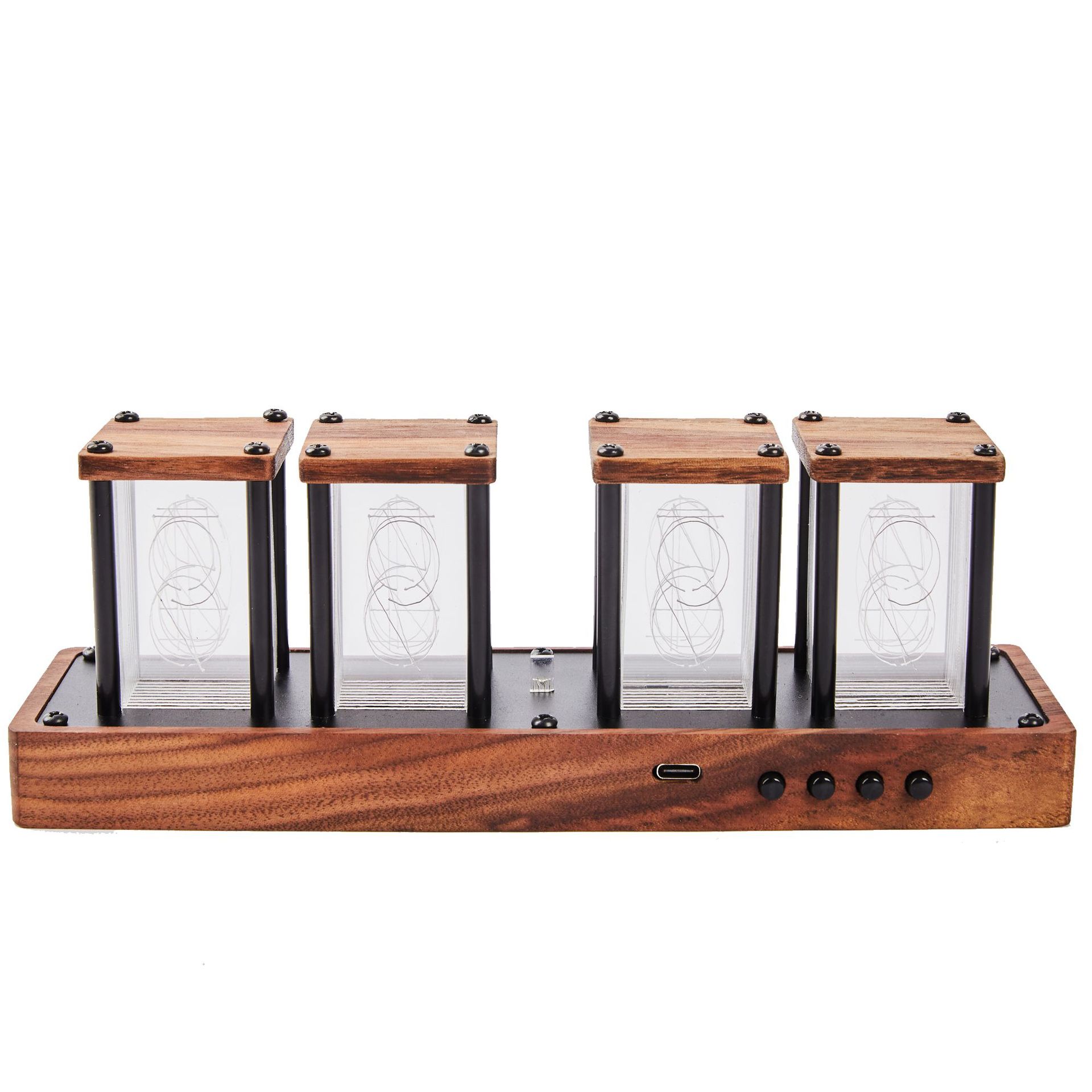 

Alarm Clock Desktop Simulated Nixie Tube Clock No Assembly Creative Alarm Clock Timer Network Synchronization