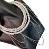 Elegante Perlenquaste Mehrschichtige Schlüsselbein-Kette: Dreilagige Europäische & Amerikanische Stil Perlen-Choker-Halskette für Damen