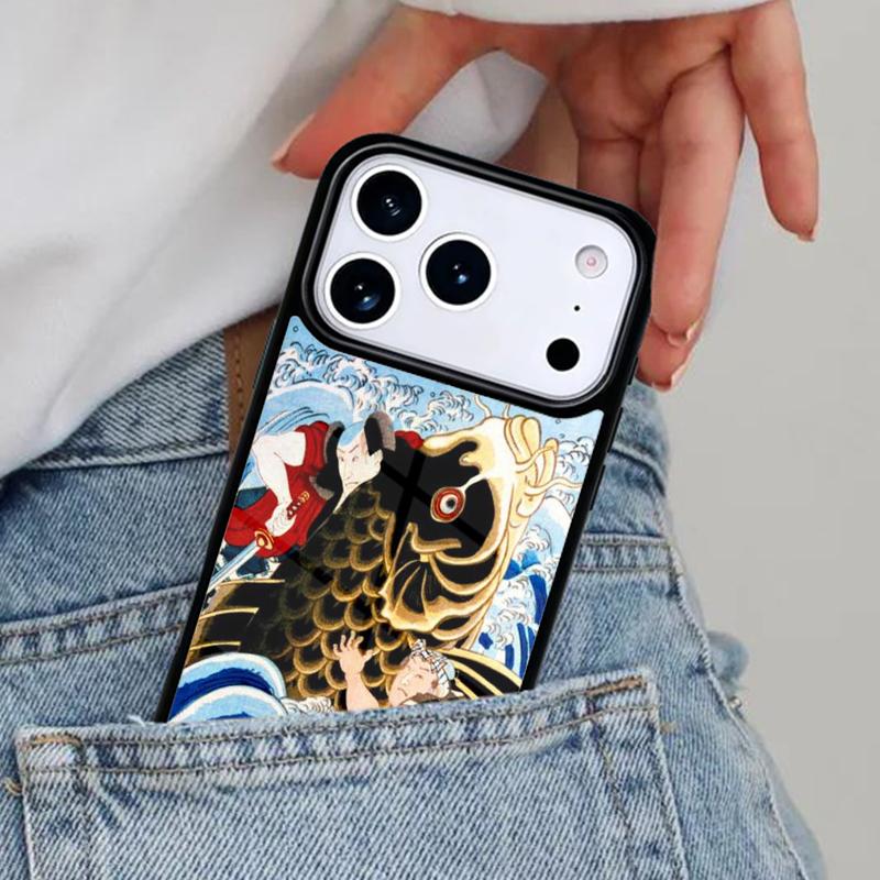 Japanese Koi Phone Case for iPhone 16e 15 14 13 12 17 Pro Max Plus Air 17pro Cover Coque