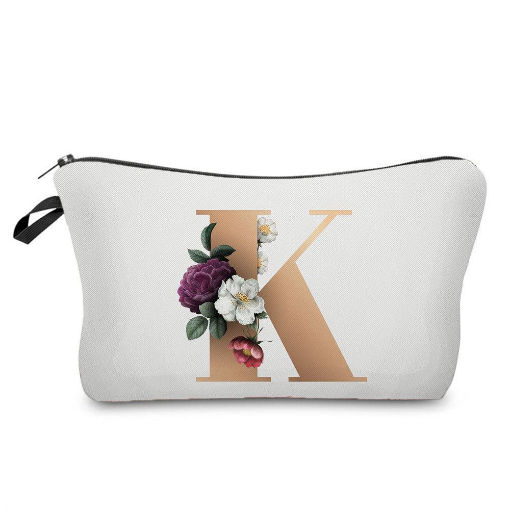 Geantă Cosmetică cu Imprimeu Litere Aurii pentru Femei Organizator pentru Articole de Toaletă Geantă de Depozitare pentru Călătorie 6719